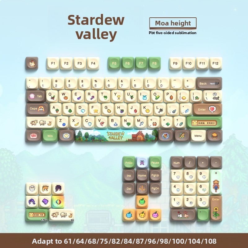 Gaming Accessories Aesthetic - 112PCS Stardew Valley Custom Mechanische Toetsenbord