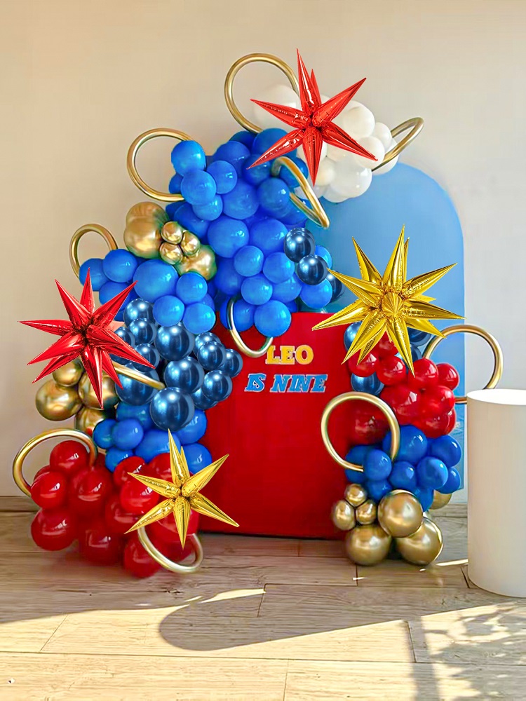 Gaming Accessories For Room - 126-delige Kozee Rood Blauw Goud Ballonnen