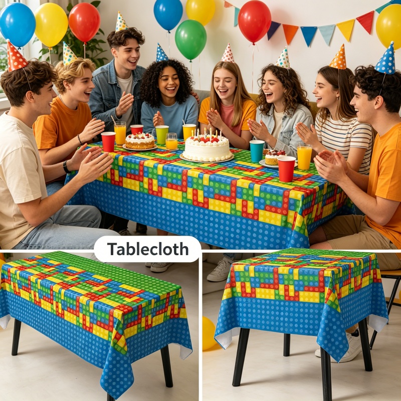 Tafelkleed in bouwsteen-stijl, - Gaming Accessories For Room recensie en prijs